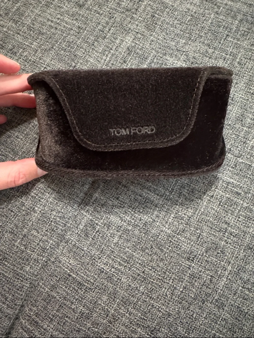 Tom Ford Velvet Sunglasses Case Brown w/ Cleaning Cloth